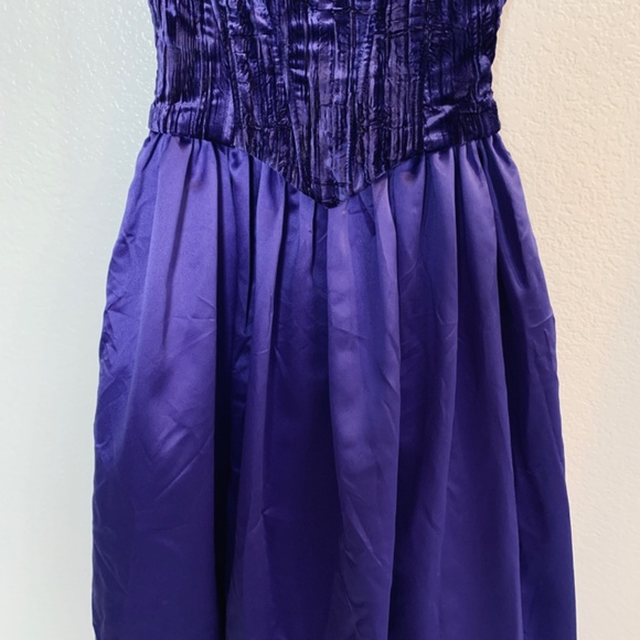 Vintage Jessica McClintock Corset Gown Size 8 Purple Velvet Taffeta Prom Goth - Picture 7 of 16